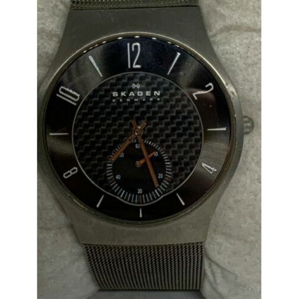 Skagen XLTTM2451308 Unisex Stainless Steel Mesh Analog Black Dial Watch Aa154